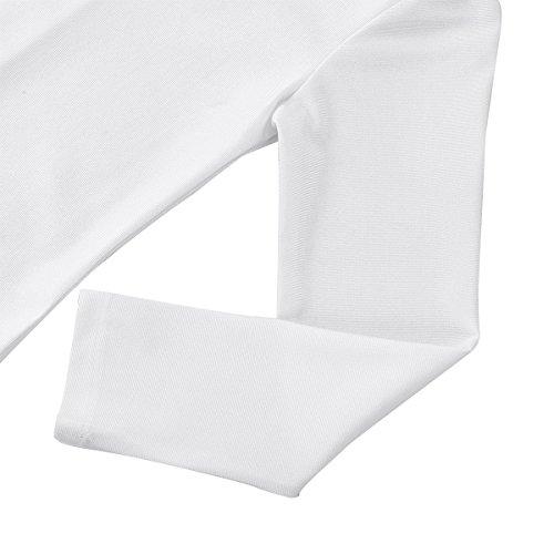 TiaoBug Girls Spandex Turtleneck Unitard Long Sleeve Full Body Catsuit Leotard Gymnastic Performances Costumes Ivory 8-10 - Thumbnail 7