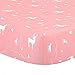 Coral Pink Woodland Print Fitted Crib Sheet - 100% Cotton Forest Animal Theme Baby Girl Nursery and Toddler Bedding