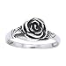 Small Sterling Silver Detailed Rose Flower Ring Size 10(Sizes 3,4,5,6,7,8,9,10,11,12)