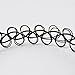 Jane Stone Choker Black Stretch Gothic Jewelry Set Tattoo Henna Necklace Bracelet Ring Set (Fn1450-set)