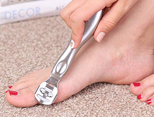Foot Callus Shaver, 10 Blades Safety Heel Callous Remover Large Stainless Steel Handle Feet Razor - Thumbnail 3