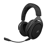 Corsair HS70 Wireless Gaming Headset - 7.1 Surround Sound Headphones for PC - Discord Certified - 50 Millimeter Drivers - Carbon