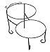 American Metalcraft TLSP1219 Wrought Iron Pizza Stand with Curled Feet, Two-Tier, 12