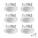 JULLISON 4 Inch Recessed Housing Trim with White Step Baffle for PAR16, PAR20 and BR20, Fits Regular/Standard 4 Inch Recessed Housing Can - White - 6 Packs