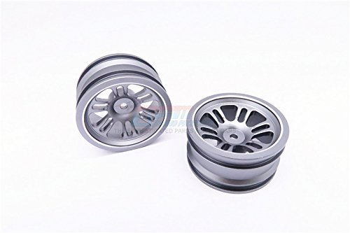 Vaterra K5 Blazer Ascender Upgrade Parts Aluminum Front/Rear 6 Poles Rims With Silver Lining - 1Pr Gray Silver