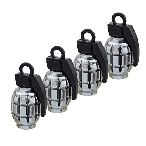 TOMALL Grenade Tire Valve Stem Caps Black + Red + Gray 3 Set Pricepulse