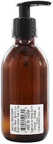 Sanctum Aromatherapy - Amber Glass Bottle with Black Lotion Pump &amp; Cap - 200 ml. by Sanctum Aromatherapy
