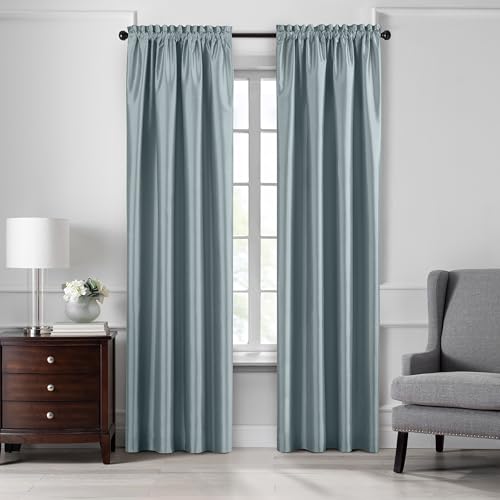 Elrene Home Fashions Colette Faux-Silk Blackout Window Curtain, 52 in x 108 in…