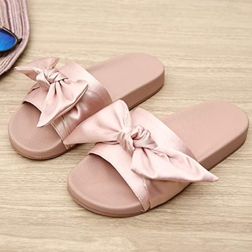 リボンスリッパ レディース サマーシューズ サンダル 可愛い おしゃれ クッション性 女の子 新品 室外 部屋履き リゾート 黒 来客用 ミュール カジュアルシューズ 春秋 ピンク 夏用 蝶結び 歩きやすい