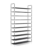 Herron 10 Tier Shoe Rack 50 Pairs of Shoes, Large Capacity Shoe Organizer, Non-Woven Fabric Shoe Tower, Sturdy Shoe Shelf