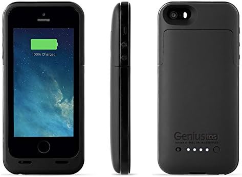 Genius_ios Battery Case Iphone 5 5S 5SE External Power Charger Backup Bank Pack Black Slim Cover 2200Mah Portable Apple IMPROVED VERSION