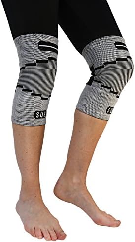 2 Susama Classic Knee Compression Sleeves and Patella Stabilizer Knee Wrap - Medium / Large - #1 ACL and Meniscus Support Brace - Ideal for Running, Basketball, Volleyball, Etc. For Men and Women