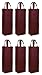 Reusable Gift Bag, Single Bottle Wine Tote, 6 Pack Set (Burgundy)