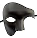 Coolwife Masquerade Mask Vintage Phantom Of The Opera One Eyed Half Face Costume (Matt Black)