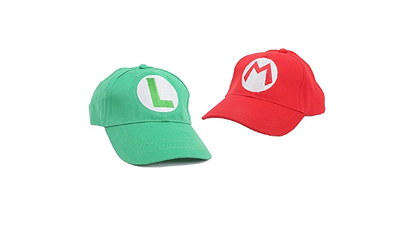 2PCS Super Mario Bros Luigi ADULT Hat 