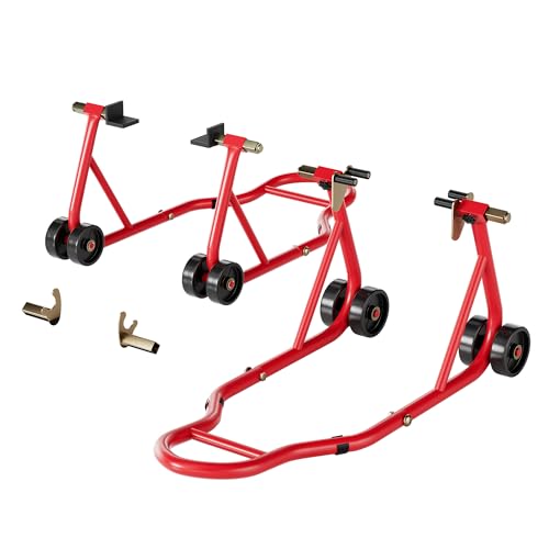SPECSTAR Motorcycle Stands, 400kg Capacity Front and Rear Wheel Lift with Adjustable Swingarm Coil U+L Heavy Duty Paddock Stand