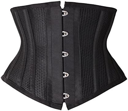 DeepTwist Women's Short Torso Waist Trainer Breathable Mesh Tummy Control Corset for Weight Loss