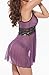 Moonight Women's Sexy Lingerie Mauve Mesh Babydoll Nightwear Dress (5XL)