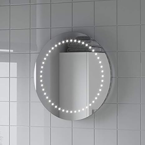 Plumbworld Round LED ILLUMINATED Bathroom Mirror Modern Light Battery ...
