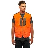 Trail Crest Men's Blaze Orange Safety Deluxe Front Loader Vest With Multiple Pockets & Happy Hunting Magnet…