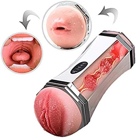 JackYang 2 in 1 Double Hole Automatical Electric Male Sucker Toys Oral Cup Games USB Rechargeable Strong Massage Body Multiple Frequency Speed Play Women Voice