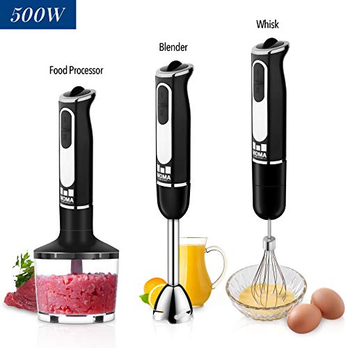 image for MoMA Immersion Blender - 500 Watt Hand Blender Mixer - 4-In-1 Blender 