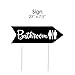 Big Dot of Happiness Black Wedding Bathroom Signs - Wedding Sign Arrow - Double Sided Directional Yard Signs - Set of 2 Bathroom Signs