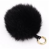 Dikoaina High Quality Large Faux Fur Pom Pom Keychain Bag Charm Fluffy Fox Fur Ball