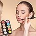 DUcare Makeup Brush Set 15pcs Premium Synthetic Foundation Powder Concealers Contour Eye Shadows Blending Face Brow Lip Blush Make Up Brushes Kit with Gift Box(Grey)