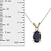 14k Yellow Gold Oval Sapphire And Diamond Pendant with 18