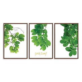 3 Piece Framed Canvas Wall Art for Living Room, Bedroom Green Plants Theme Canvas Prints for Home Decoration Ready to Hang - 16"x24"x3 Panels