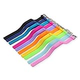 Cute Silicone Replacement Wristband Bracelets Bundle/ Accessory Bands Pack with Watachband Style Buckle for Fitbit Flex Wireless Activity and Sleep Tracker, Free Size