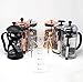 French Press Replacement Glass with Steel Filters by Cafe Crush Club - Fire Hardened Borosilicate Beaker - 34 Ounce | 1 Liter Size with Black Measures