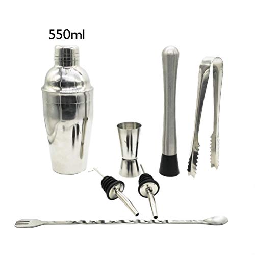 Aiglen 7Pcs 750 / 550ml Edelstahl Cocktail Shaker Set Shaker Tasse einfach zu Cocktail Kit Schnee Gramm Tasse Bar… – Bild 3