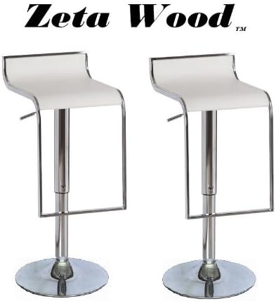 Zeta Wood Adjustable Bar Stool (Set of 2) - White