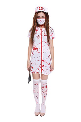 Honeystore Women's Scary Zombie Bloody Nurse Adult Roleplay Costume