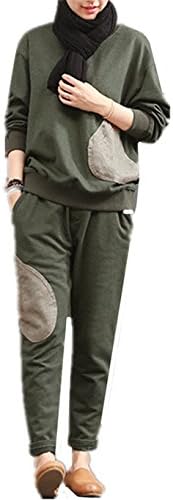 YACOPO Women's Casual Sport Long Skinny Pant Set Tracksuit Ladies Suit Jacket Pants L-5XL