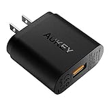 AUKEY Quick Charge 3.0 18W USB Wall Charger, Compatible Samsung Galaxy Note8 / S8 / S8+, LG G6 / V30, HTC 10 and More | Qualcomm Certified