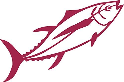 FISH TUNA 1 6" WIDE DECAL DARK RED - manufactured &amp; sold by EYECANDY DECALS only