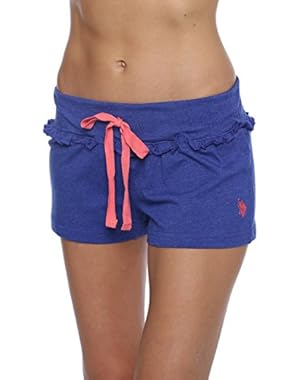Women's Sleepwear Pajama Lounge Ruffle Trim Shorts with Elastic Waistband