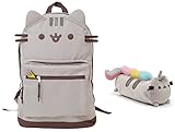 Pusheen Cat Face Backpack and Pusheenicorn Accessory Case Set