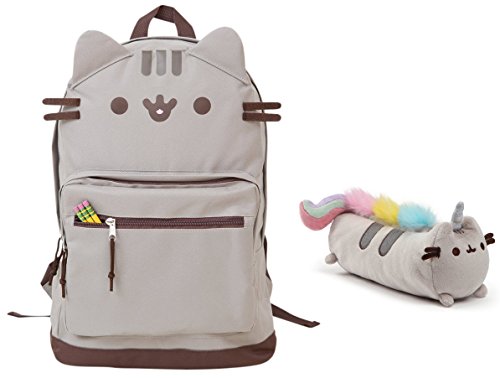 Pusheen Cat Face Backpack and Pusheenicorn Accessory Case Set