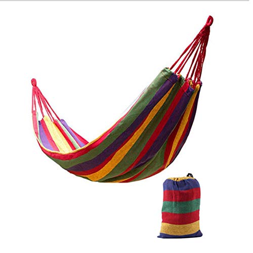 Panamami Gestreifte Hängematte für 2 Personen, 280 x 80 cm, Outdoor-Freizeit-Bett, verdicktes Segeltuch, zum Aufhängen…