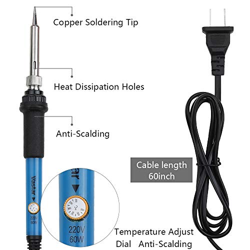 Vastar Soldering Iron Kit, Full Set 60W 110V Soldering Welding Iron Kit