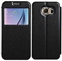 KALAIDENG Sun Edge Series Black S-View Video Stand Case for Samsung Galaxy S6