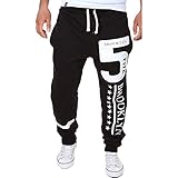 Cottory Men's Harem Casual Baggy Hiphop Dance Jogger Sweatpants Trousers Black X-Large