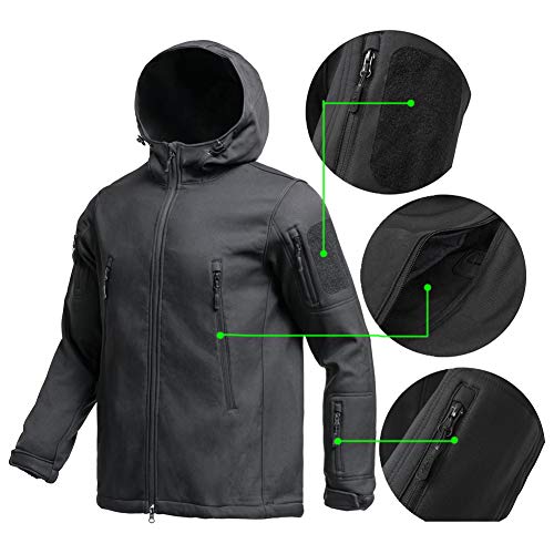 Tactical Jacket for Men Water Repellent Windproof Coat Big Tall Mens Fleece Lined Softshell Jackets