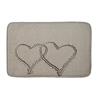 Aomsnet Bathroom Decor Mat, Shower Rug Mat Water Absorbent Fast Drying Kitchen, Bedroom, Hotel, Spa Tub. 30" L X 18" W Inches with Non Slip Backing Bath Mat Beach Sand Hearts