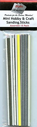 Alpha Abrasives Mini Hobby and Craft Sanding Sticks 1/4" 5 Grits #0101
