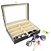 UYGHHK 8 Slot Sunglass Organizer Eyeglass Storage Box Sunglasses Holder PU Leather Glasses Organizer Sunglasses Organizer Box Multi Glasses Case – 8 Compartments